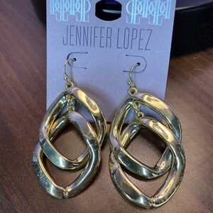 Jennifer Lopez Gold-Tone Double-Link Drop Earrings – NWT